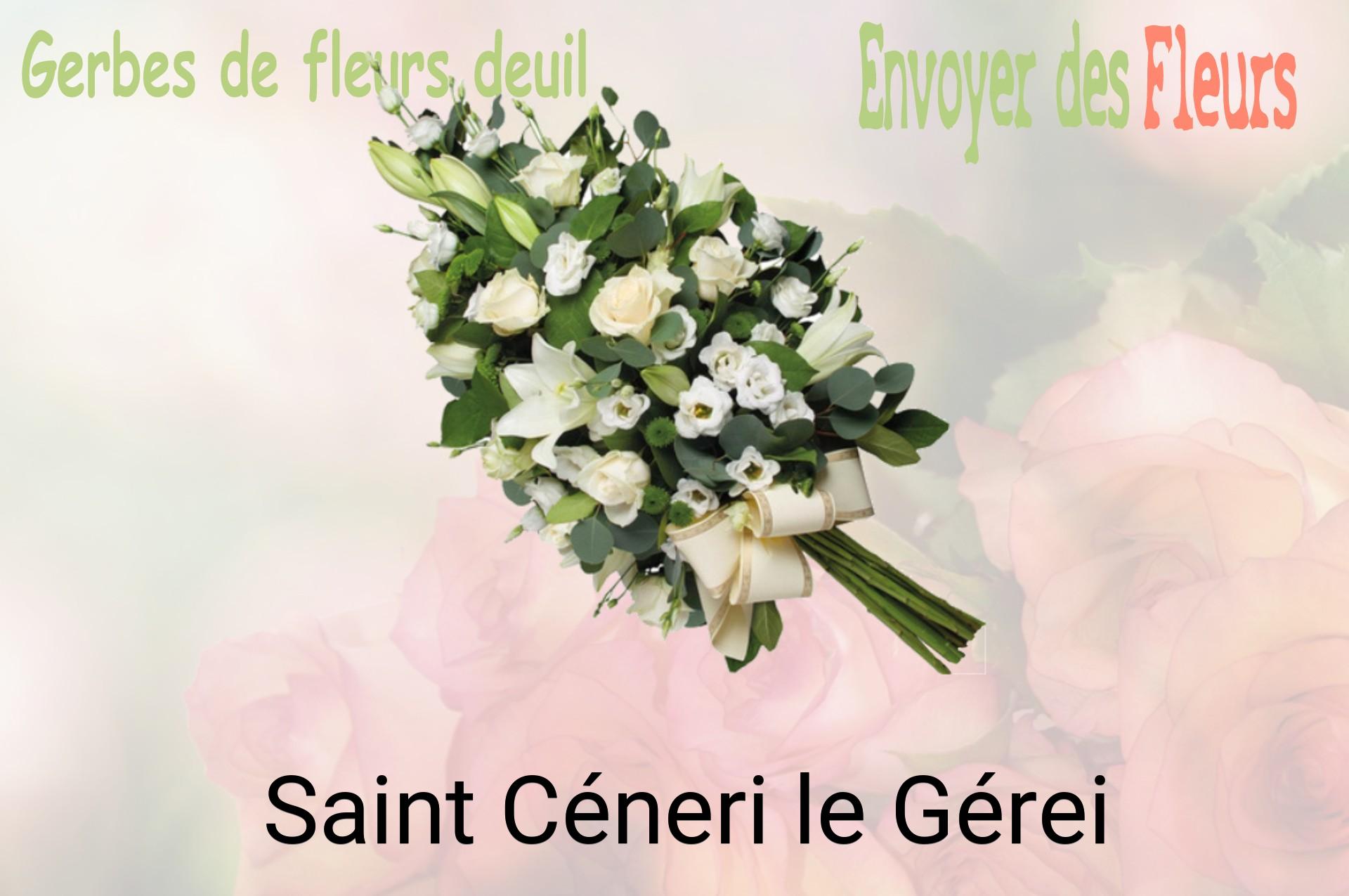 Gerbe de fleurs de deuil livrée à Saint-Céneri-le-Gérei